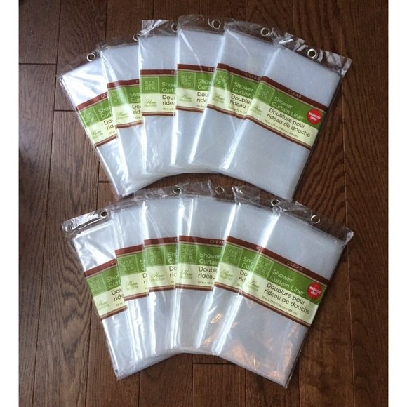 12 Clear Shower Curtain Liners Magnetic Mildew Res - Picture 12 of 12